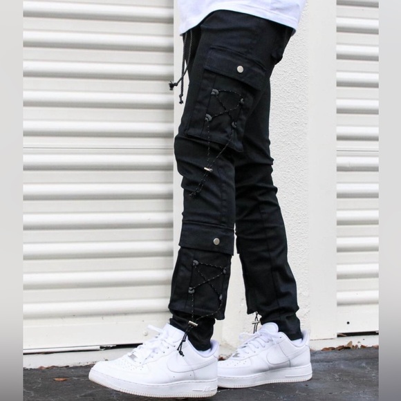 THRT DENIM RANSOM CARGO C11 (BLACK) SKINNY JEANS - Picture 2 of 6